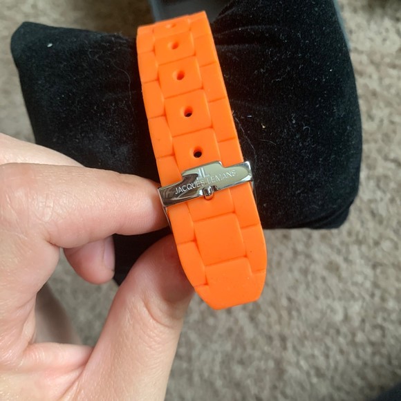 Orange Jacques Lemans Men's 1-1622N Rome Sports Watch Analog Silicone Strap - Picture 10 of 10